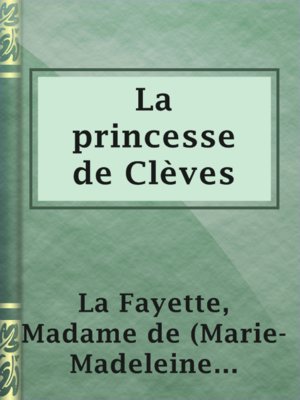 cover image of La princesse de Clèves